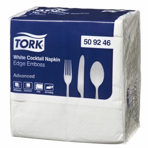 Tork Cocktail Napkin White