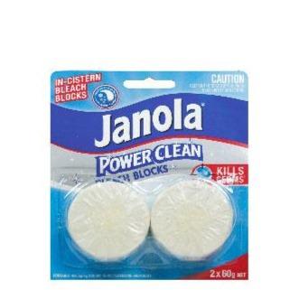 Janola In Cistern Power Clean Bright WhiteToilet Bleach Blocks 2pk 100g